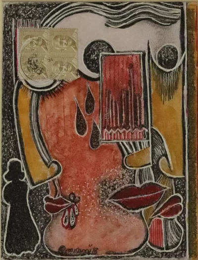 Asifa Artwork by Indian contemporary artist K P Thomas, showcasing Asifa, reflecting modern themes and unique artistic expression.