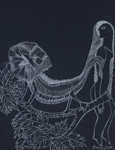 Solitude Artwork by Indian contemporary artist K P Thomas, showcasing Solitude, reflecting modern themes and unique artistic expression.